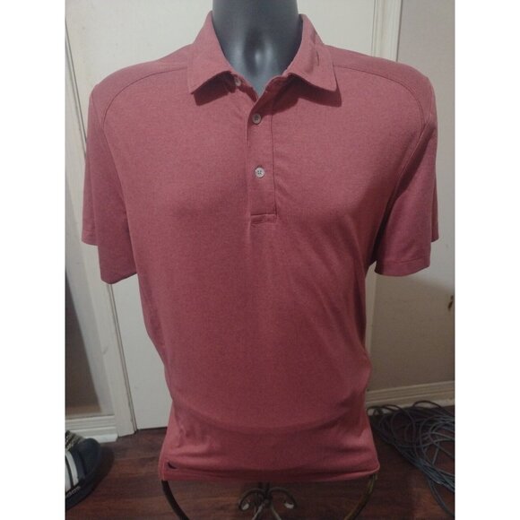 UNTUCKit Other - Untuckit Short Sleeve Poly Blend Polo Shirt Men’s L Light Red